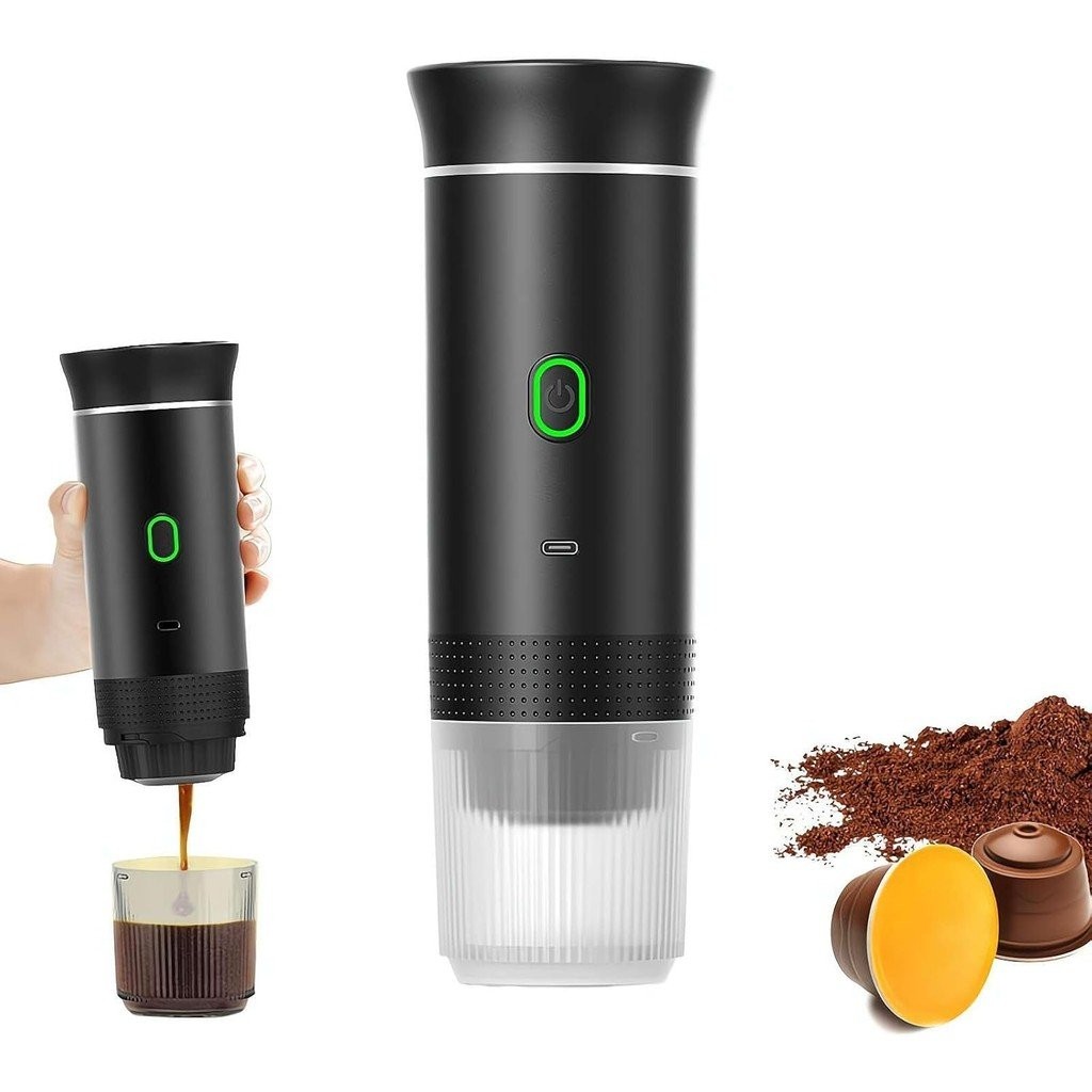 Portable Espresso Machine, Three-in-One Espresso Machine, Rechargeable Portable Coffee Machine, Heating Coffee Machine, Household Multi-Capsule Coffee Machine