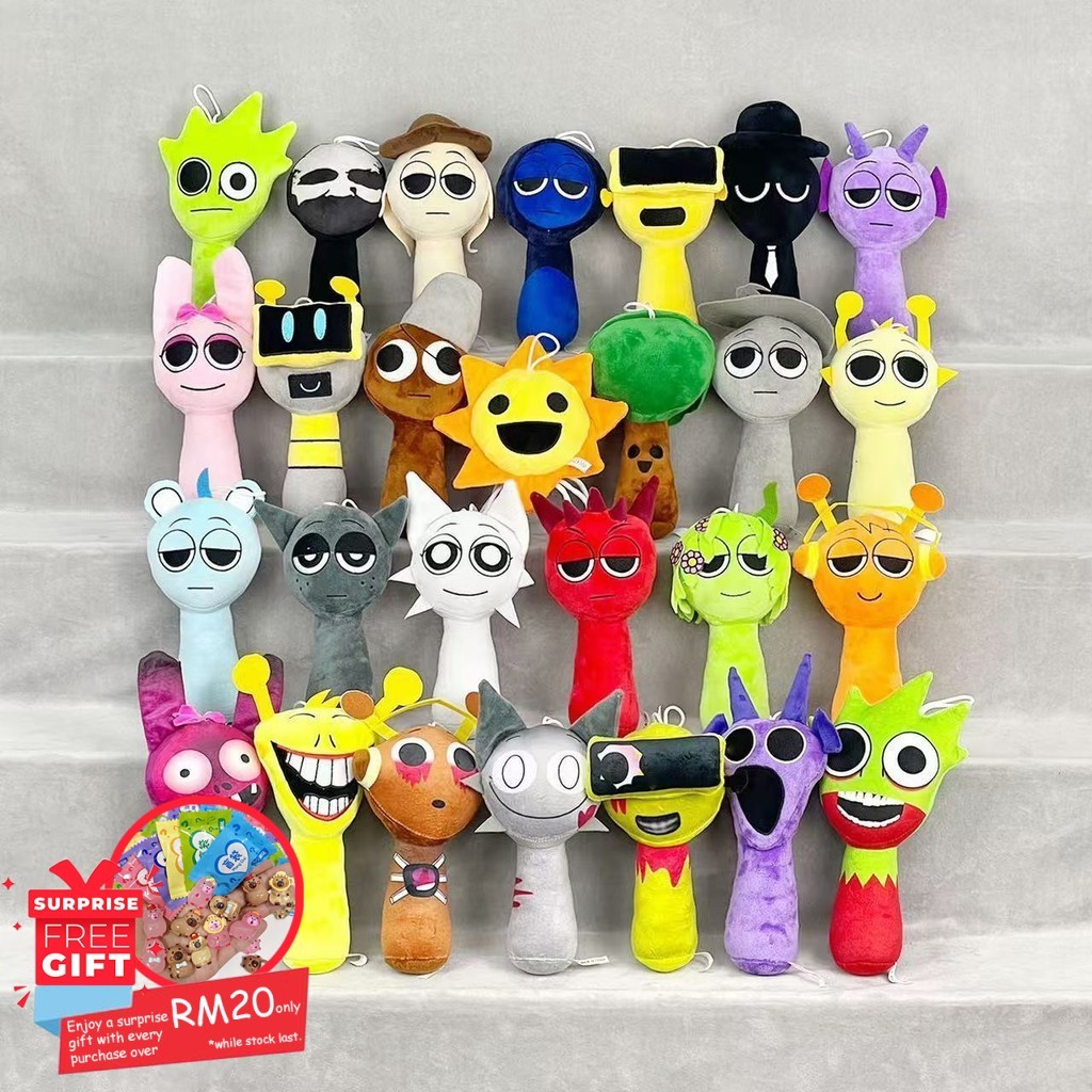 Game Character Sprunki Incredibox Plush Toys Collectible Horror Evil Tree Sun Oren Raddy Fun Bot Soft Toy Simon 节奏盒子