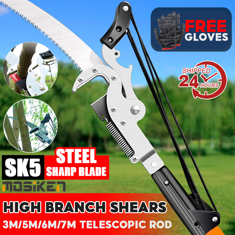 7.5M High Branch Pruning Shears Saw Telescopic Heavy Aerial shears Tree Cutter Gergaji Dahan Pokok