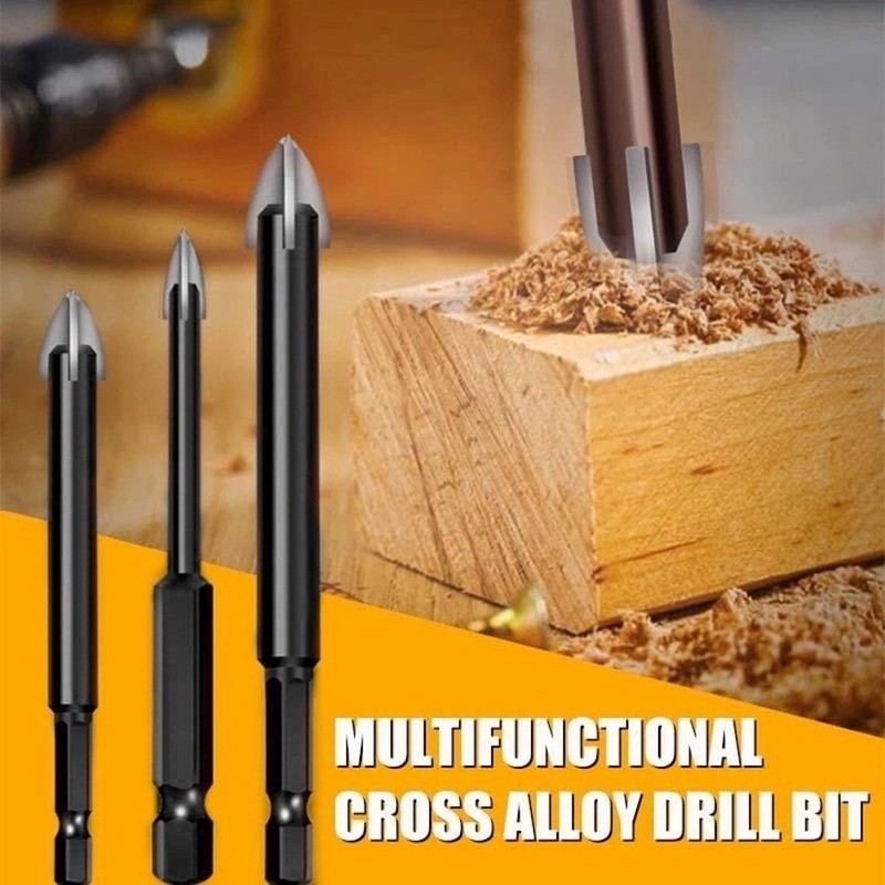 Duty Professional 7pcs Universal Multifunctional Carbide Drill Set Triangle Bit Cross Glass Ceramic Tile Marbl Worksh... - Image 5