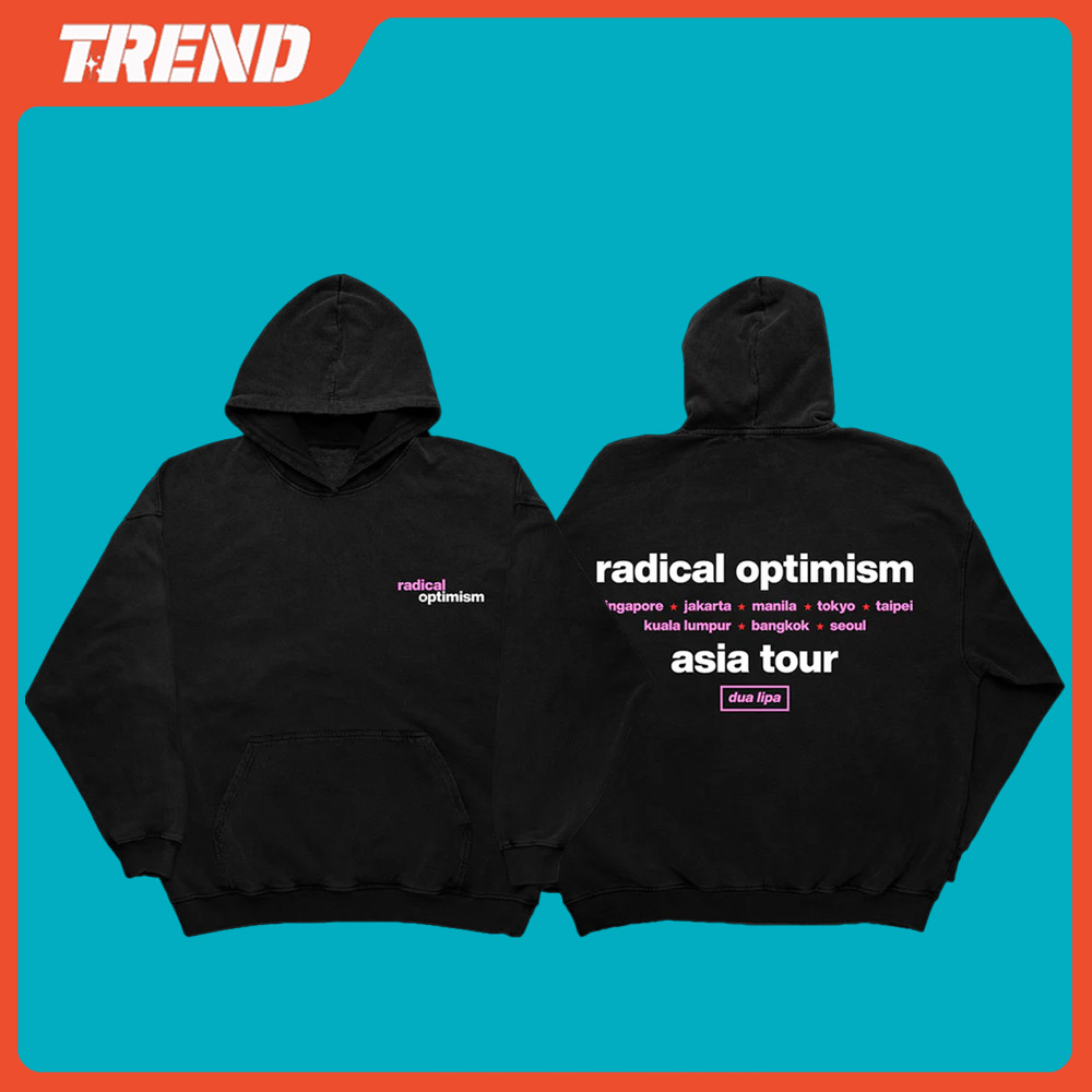 Dua Lipa Radical Optical Merch Asia Tour Hoodie Cotton Men's and Women's Vintage Street Loose Printed Sweatshirt Top