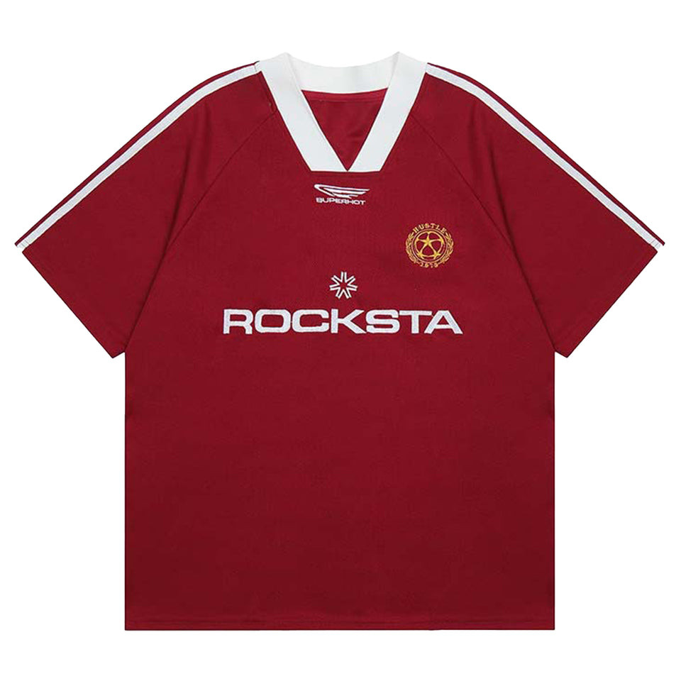 Rocksta Retro Embroidered Stripe T-Shirt