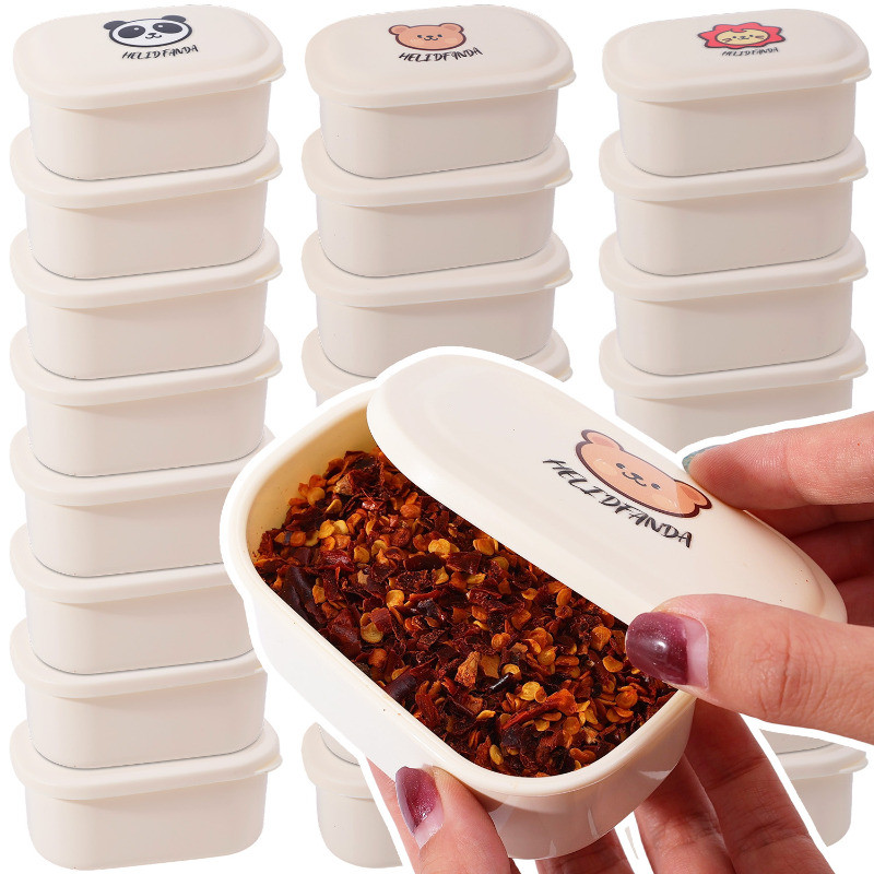 1/3/5Pcs Mini Sealed Plastic Food Storage Containers - Reusable Condiment Box - Portable Snacks Nut Storage Box - Safe Non-Toxic Material - Kawaii Kitchen Fresh-Keeping Box