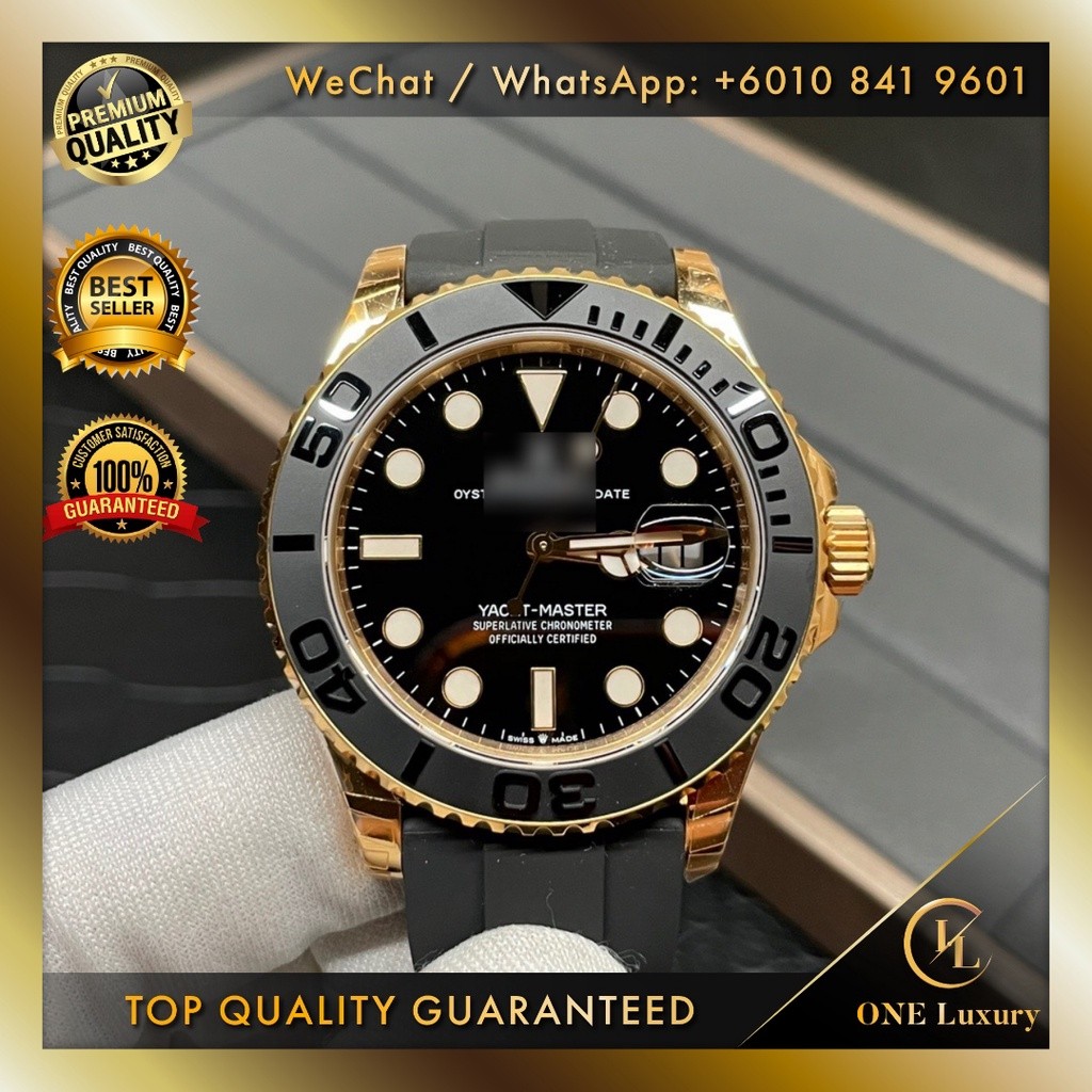 SWISS TOP QUALITY YACHT MASTER 42MM 18K YELLOW GOLD 226658 - ONE LUXURY JAM TANGAN LELAKI MEN WATCH