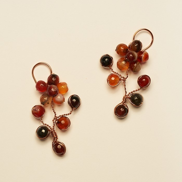 Flowers EARRING BROWN RG - Chocolate