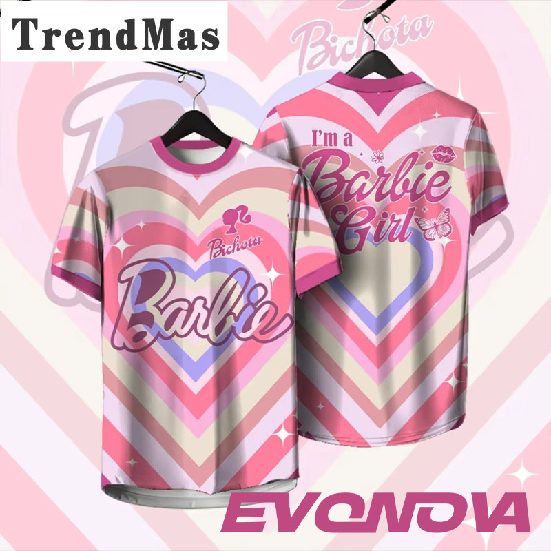 Unisex Men Women's T-Shirt Short Sleeve Barbie Fashion Promotion Shirt Ootd Viral Jersey Cheap Baju Raya 2025 Graphic Design Round Neck Girl OOTD Style