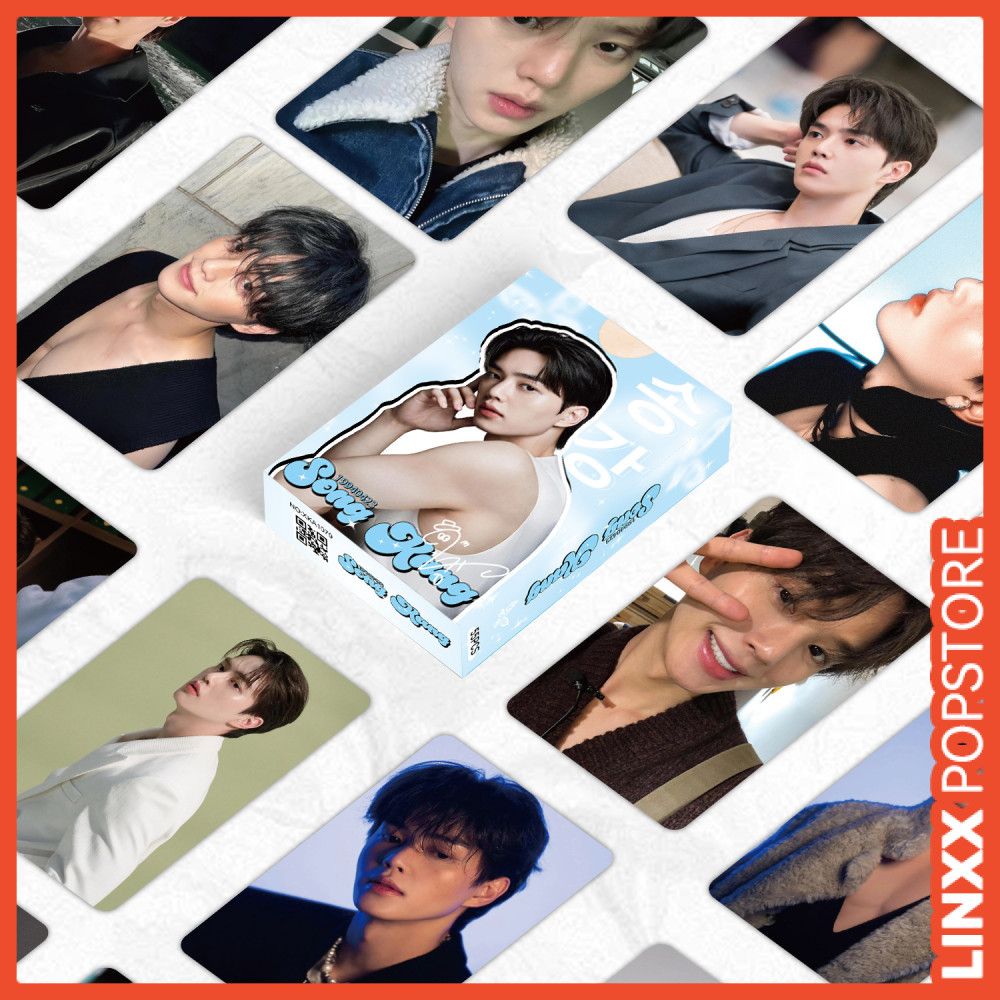 LINXX 55pcs Song Kang Lomo Cards HD Photoshoot Selfie Collectible 3-inch Mini Holographic Laser Cards K-drama Fan Merchandise Gift Set