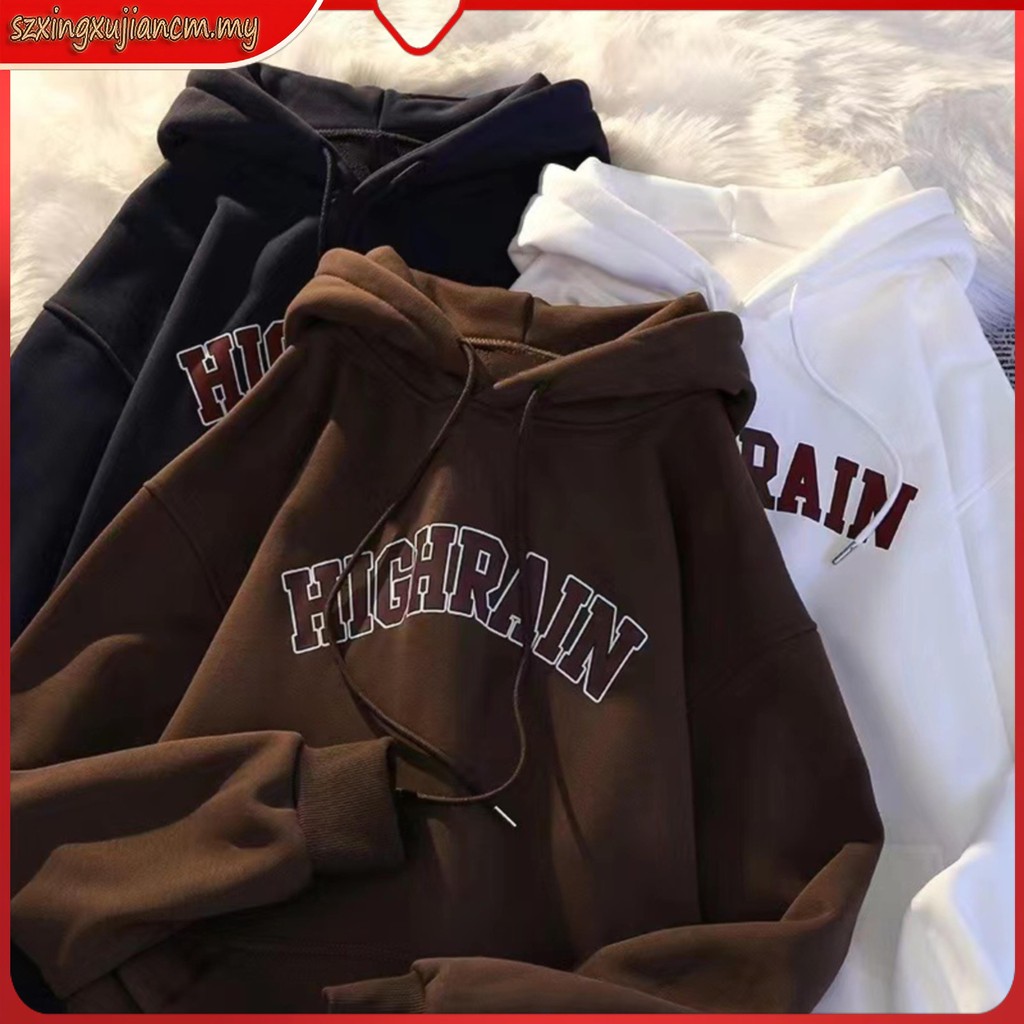 ROY Hoodie Men Women Unisex Coffee Oversized Hoodie Korean Style Couple Sweater Lelaki Plus Size