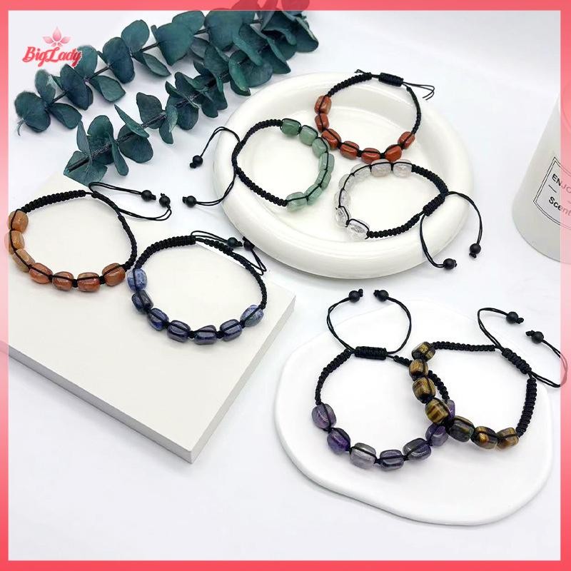 NFPH> New Handmade Natural Stone Bracelet With Clear - Artisan Woven Gemstone Jewelry For Stylish Accessories new