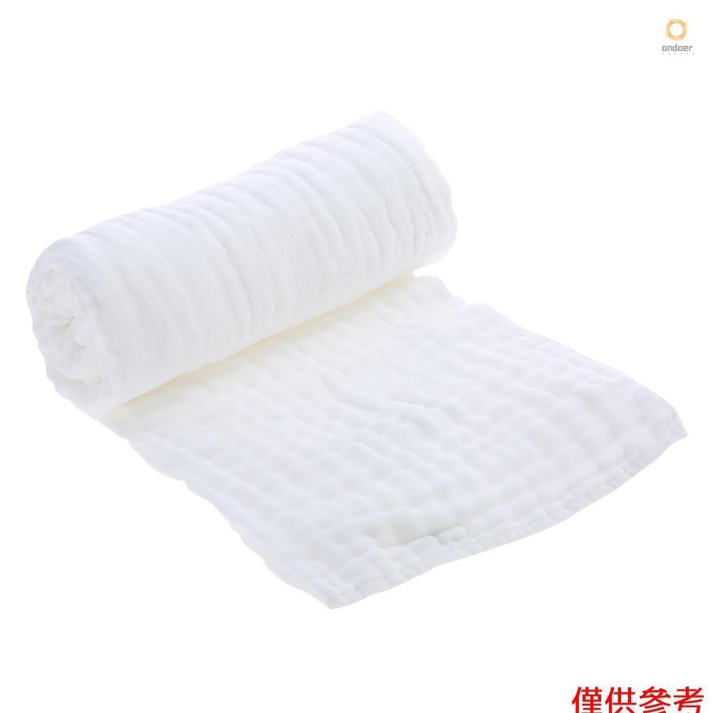 Baby Bath Towel Blanket Swaddle 100% Muslin Cotton Super Soft Water Absorbent For Baby's Delicate Skin 6 Layer 47 * 39 inches White