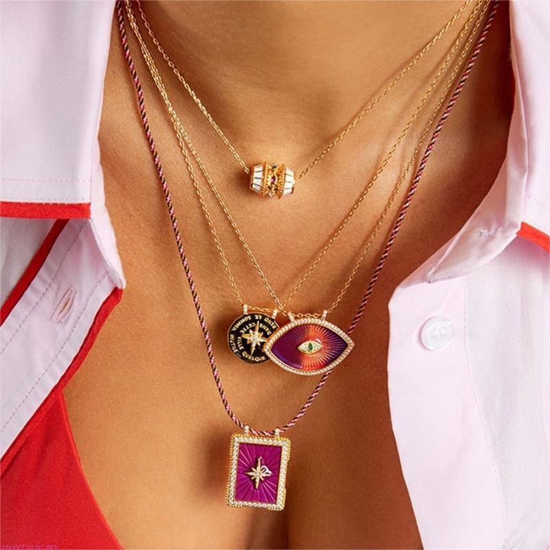 sweety Mystical Tarot Charm Necklace Trendy Tarot Card Amulet Necklace Versatile Neckchain Addition to Any Wardrobe