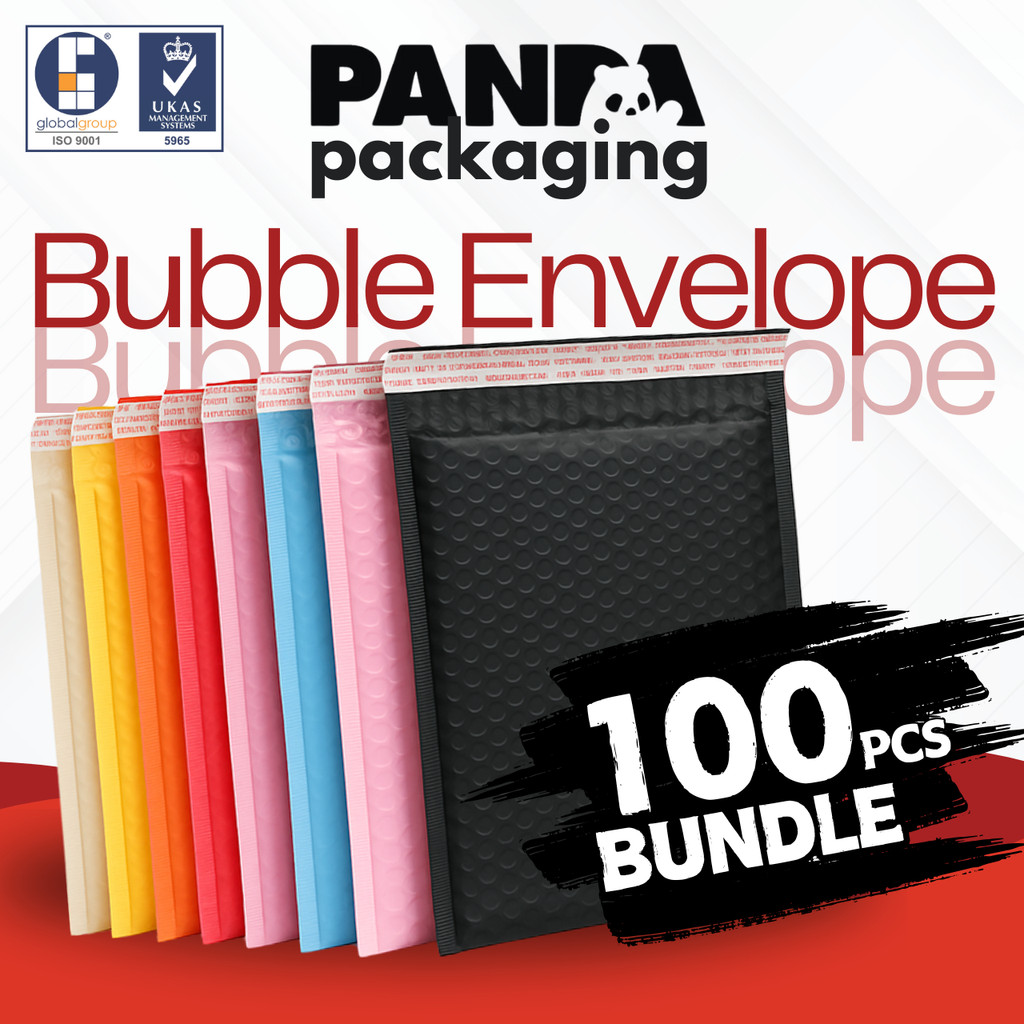 PANDAPAK 100PCS Bubble Envelope Bubble Mailer Courier Bag Parcel Bag Plastic Bag Courier Plastic Bag
