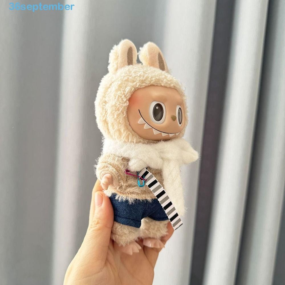 SEPTEMBER 1 set Sitting Party Labubu Doll Clothes, Scarf Dress Set Labubu II Plush Doll Outfit, Fashion Replacement Dress Suit Collection Mini Cotton Doll's Clothes Dress-up Doll