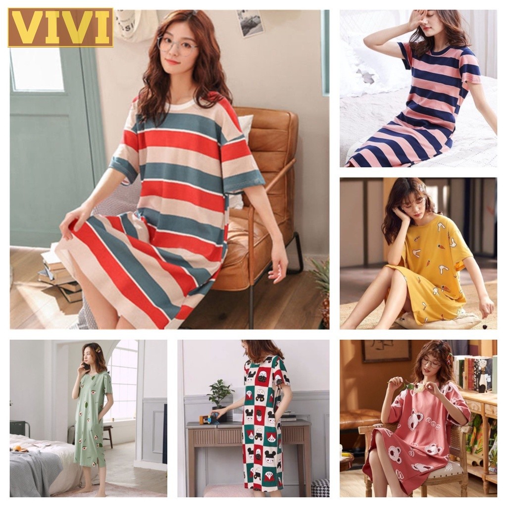Women Pyjamas Dress T shirt T201 Pajamas Dress Nightwear Sleepwear baju tidur perempuan baju perempuan dress Maternity