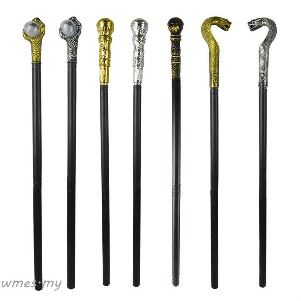WMES1 Costumes Walking Cane, Round Handle Royal King Halloween Wand, Adult Child Egyptian Pharaoh's Elegant King's Scepter Halloween Walking Stick Cosplay Prop