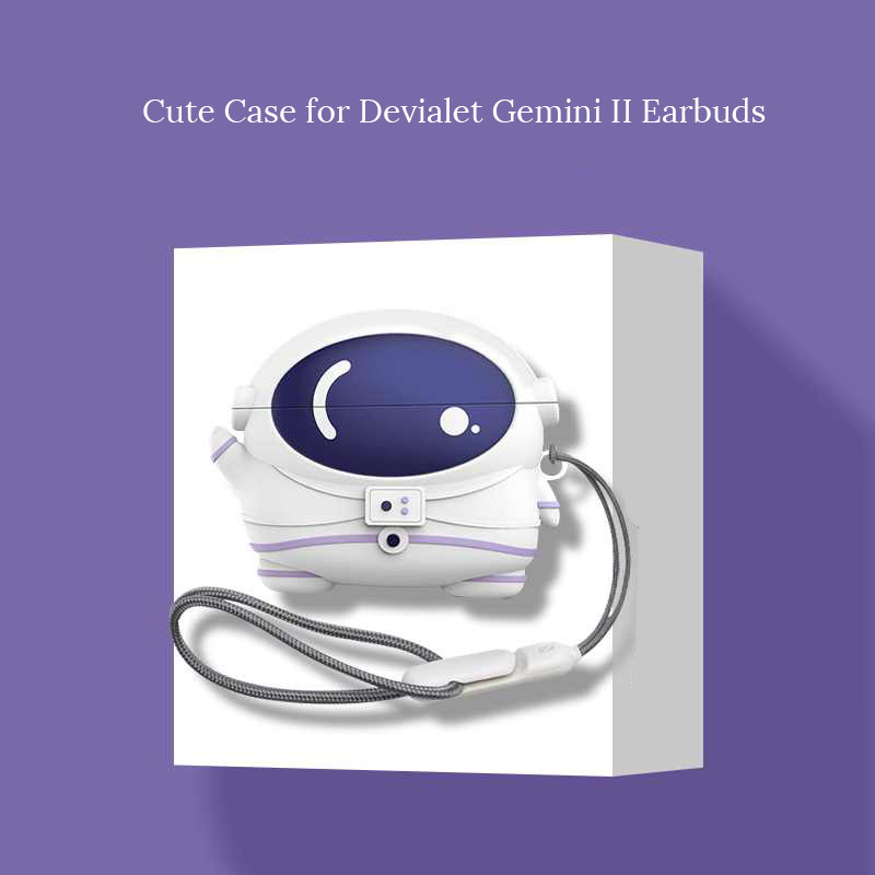 Silicone Case for Devialet Gemini II True Wireless Earphones with Strap Shockproof Slim Full-Body Protection Cover Earbuds Accessories For Devialet Gemini 2