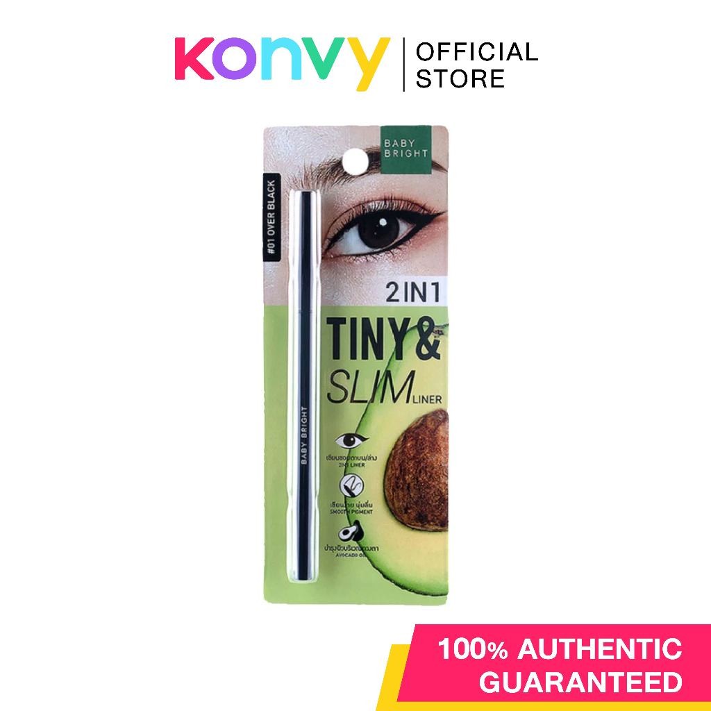 (EXPIRING CLEARANCE) Baby Bright 2 in 1 Tiny & Slim Liner  #01 Over Black  (0.1g)