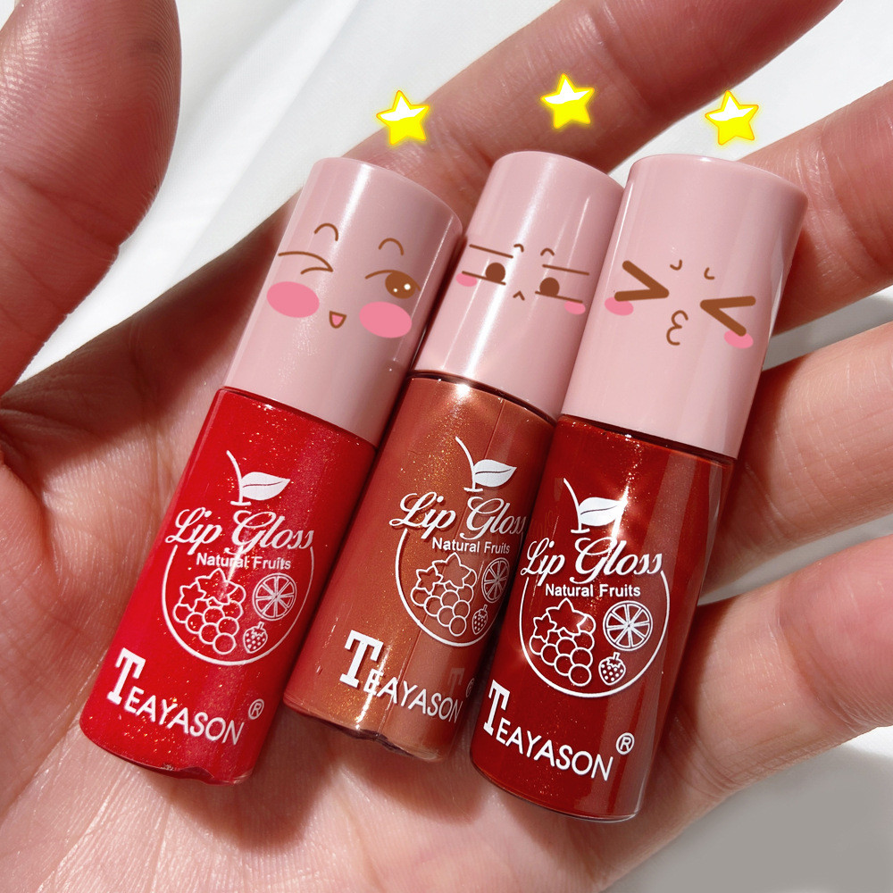 Dudu Lip Lip Gloss Colorless Transparent Lip Gloss Shiny Lip Gloss Glass Lip Fine Glitter Pearlescent with Glitter Jelly