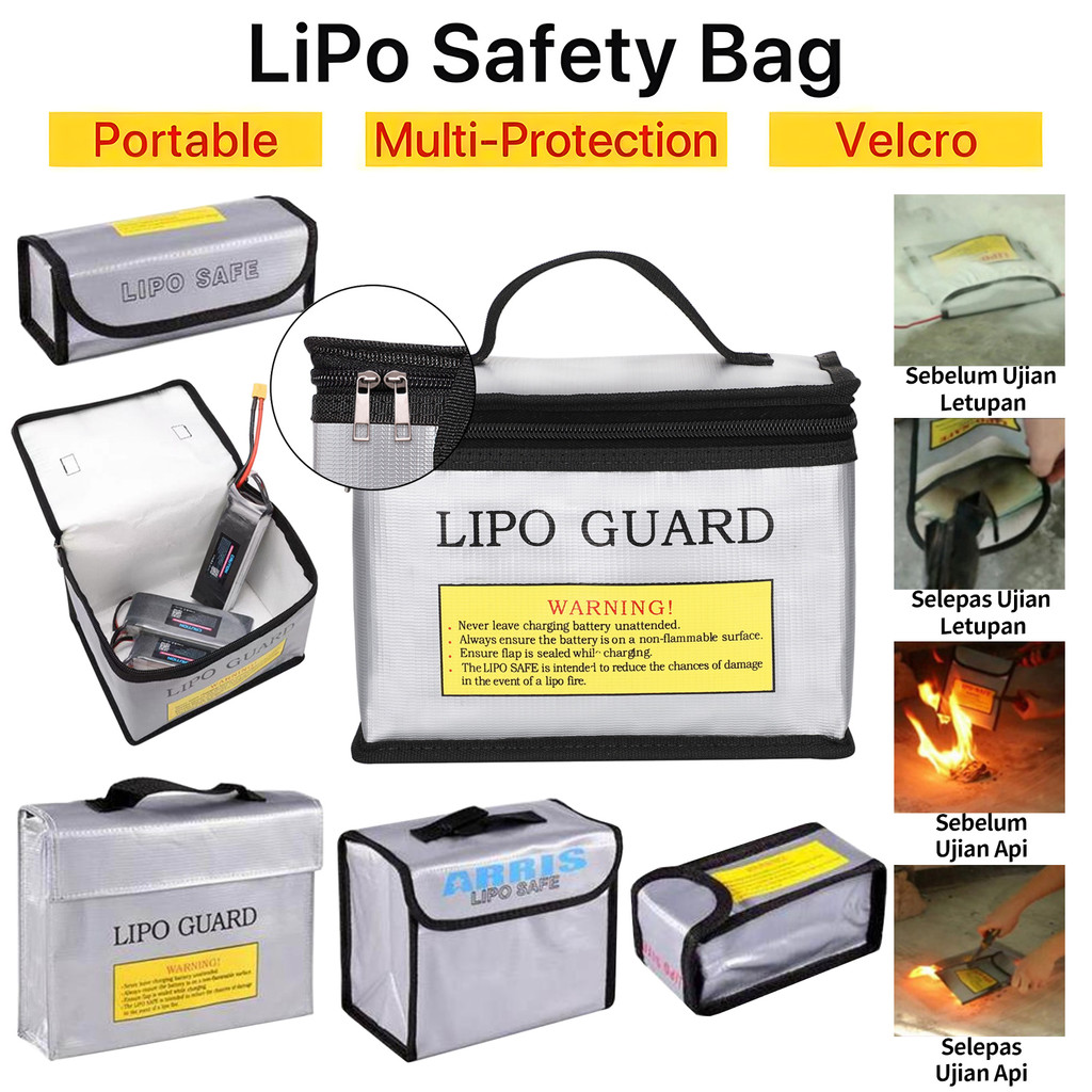 Lipo Guard Fireproof Explosion Proof LiPo Battery Safe Bag for RC Car Drone – Portable Charging Storage Pouch
