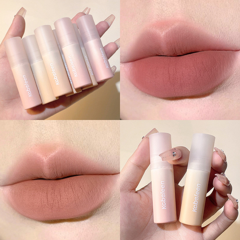 Kobeleen Small Milk Mud Lip Mud Velvet Matte Matte Lip Glaze Natural White Nude Lipstick Cross-Border Wholesale Female
