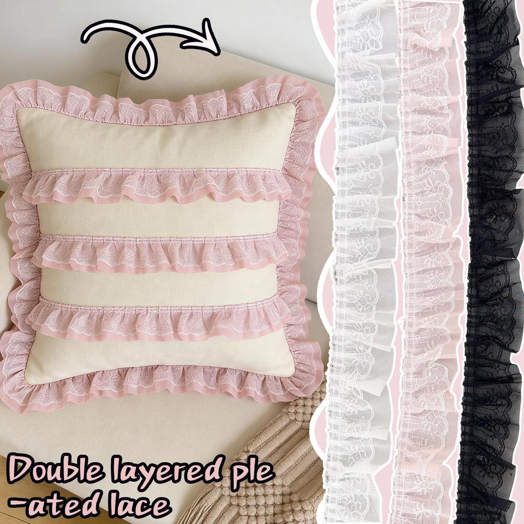 1/2/3PCS - Double Layer Pleated Lace Trim, Fabric Lace for DIY Clothing, Lolita Accessories, Home Decor