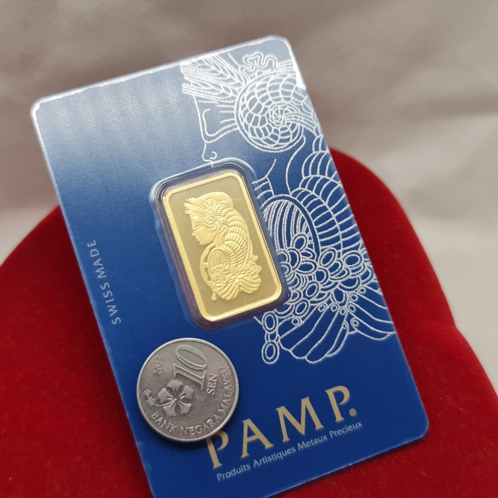 Murni Mewah Emas999.9, Gold Bar Pamp Gold Bar Fortuna G10 Gram 1858&hellip;