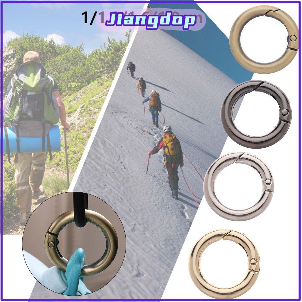 JIANGMY 10pcs Spring O-Ring Buckles Black gold silver Zinc Alloy Hooks Plated Gate Bag Belt Buckle