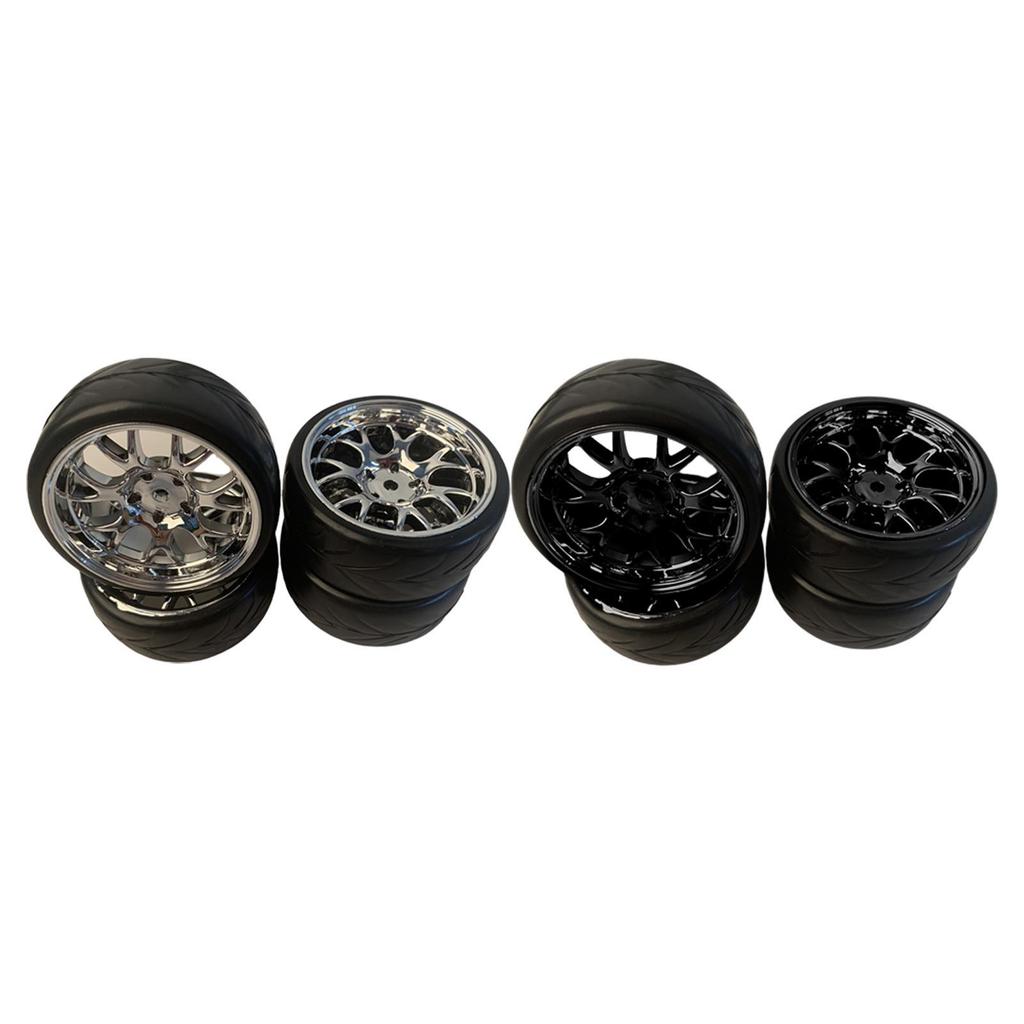 [szluzhen3gv] 4 pieces 1:10 Wheel Rims and Tires Set for TT02 HSP HPI Model RC Rock  Vehicles