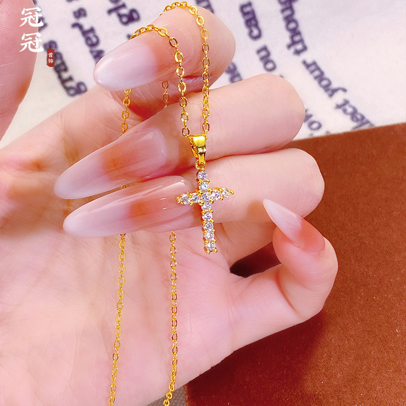 916 Gold Diamond Cross Pendant/emas loket 916 Cross