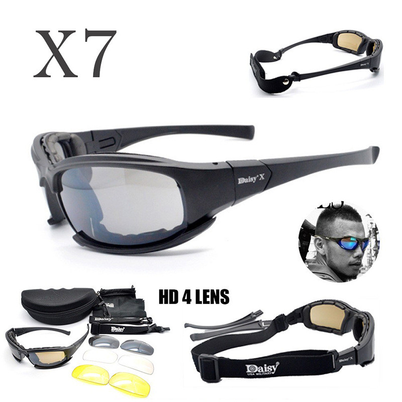 Daisy X7 Goggles Military Fan Shooting Tactical Glasses Off-Road Windproof Glasses Outdoor Polarized Motorcycle Glasses