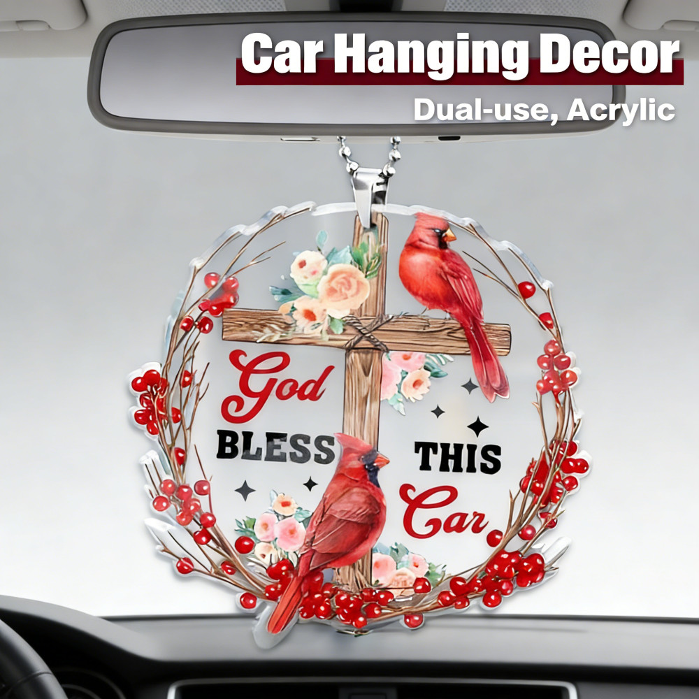 Hanging Fashionable Car Home Acrylic Ornament Beaded Chain Rearview Mirror Dual-use