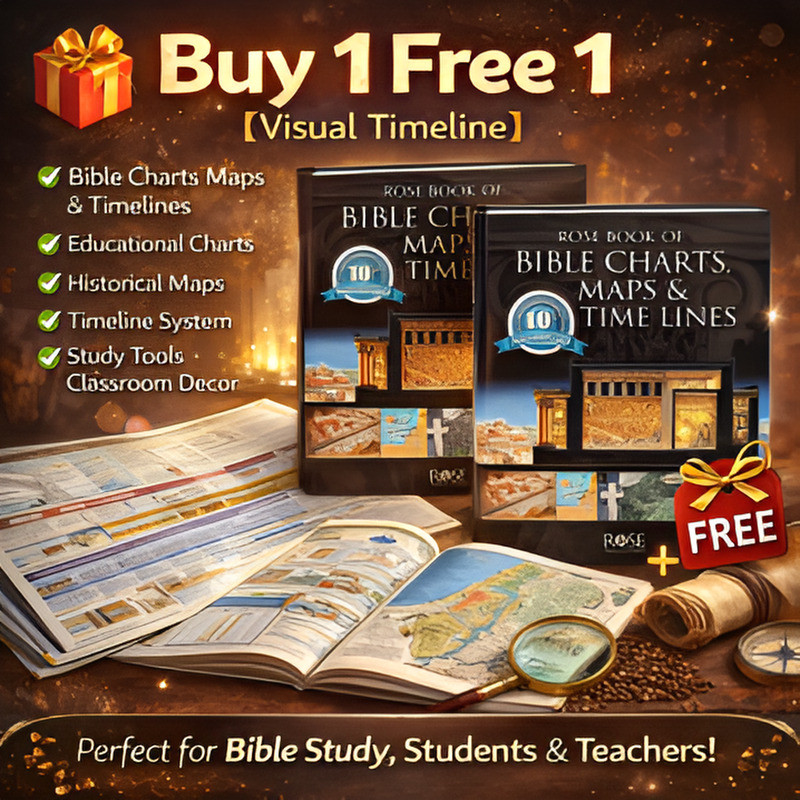 Value✨【Location Guide】Original Rose Book Of Bible Charts Maps And Time Line/Bible Gardening Location Guide Study Tools