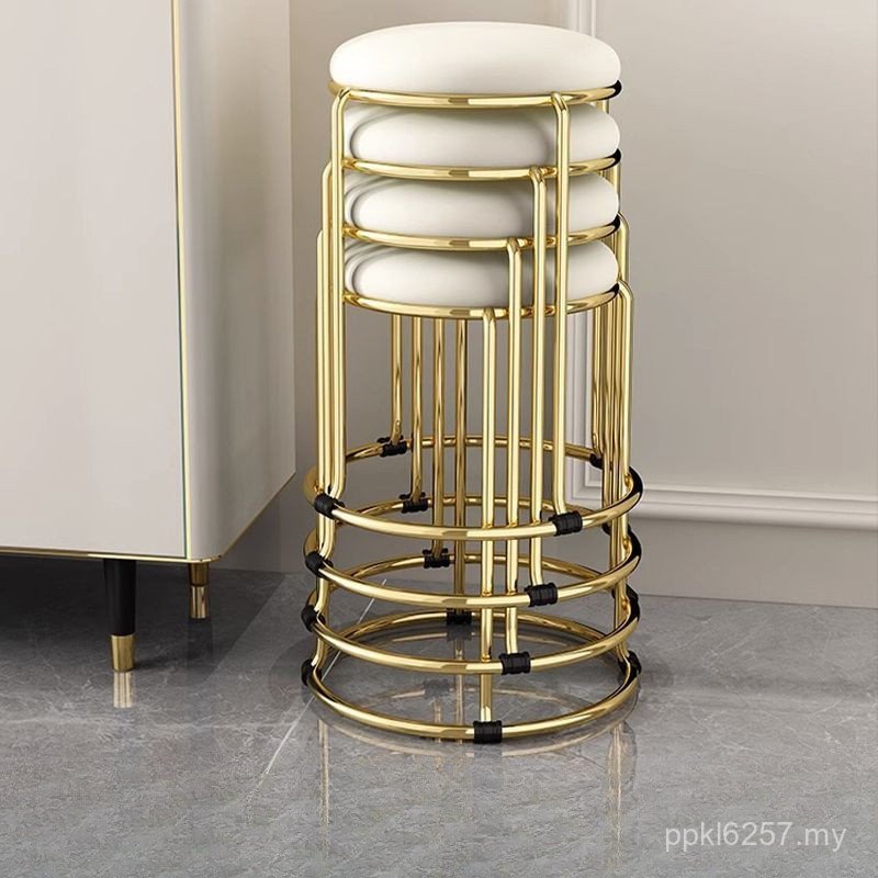 Nordic Low Stool Small Round Stool Chair Household Modern Simple Dining Table Stool Influencer Light Luxury Stackable Bench Round Stool UGXY