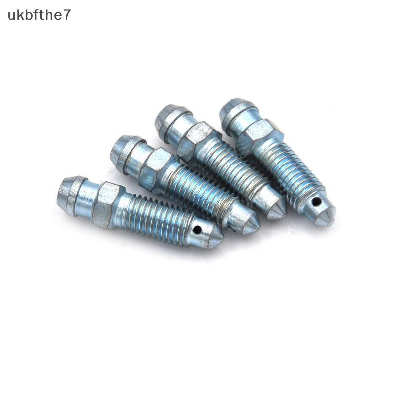 null 4pcs M7 x 1.0mm Motorcycle Bike Brake Caliper Steel Bleed Screw Nipple null