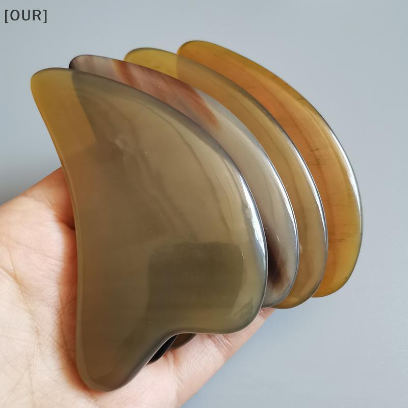 [OUR] Natural Ox Horn Gua Sha Board Gouache Scraper Face Massager Facial Lift Scraping null