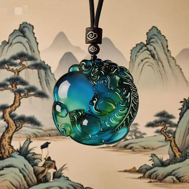 ✨ Fast delivery Luck Bringer / Fortune Draw / Style Piece Color-Changing Pixiu Pendant Mystical Creature Pendant Thermochromic Adornment / Spiritual Talisman / Fortune Charm Brings Wealth / Protects Fortune / Boosts Luck Sturdy / Quality / Lasting