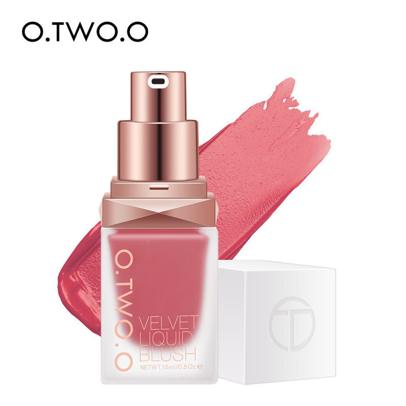 O.TWO.O Natural Colorful Liquid Powder Blusher Lasting Matte Silky Fine Rouge Beauty Makeup Multi-Functional Liquid Blush
