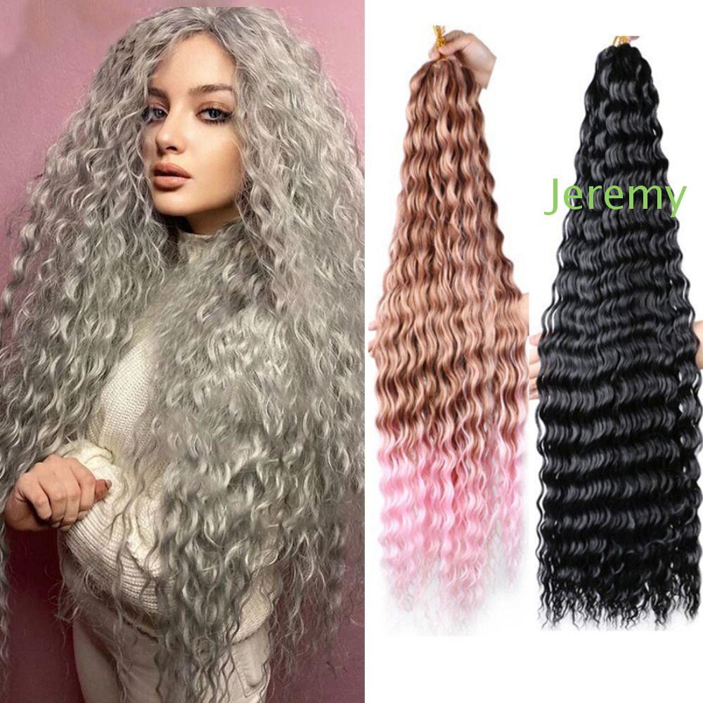 JEREMY1 Deep Twist Crochet Hair, Freetress Water Wave Synthetic Crochet Hair, 30Inch Curly Long Afro Curls Crochet Braiding Hair Extensions African