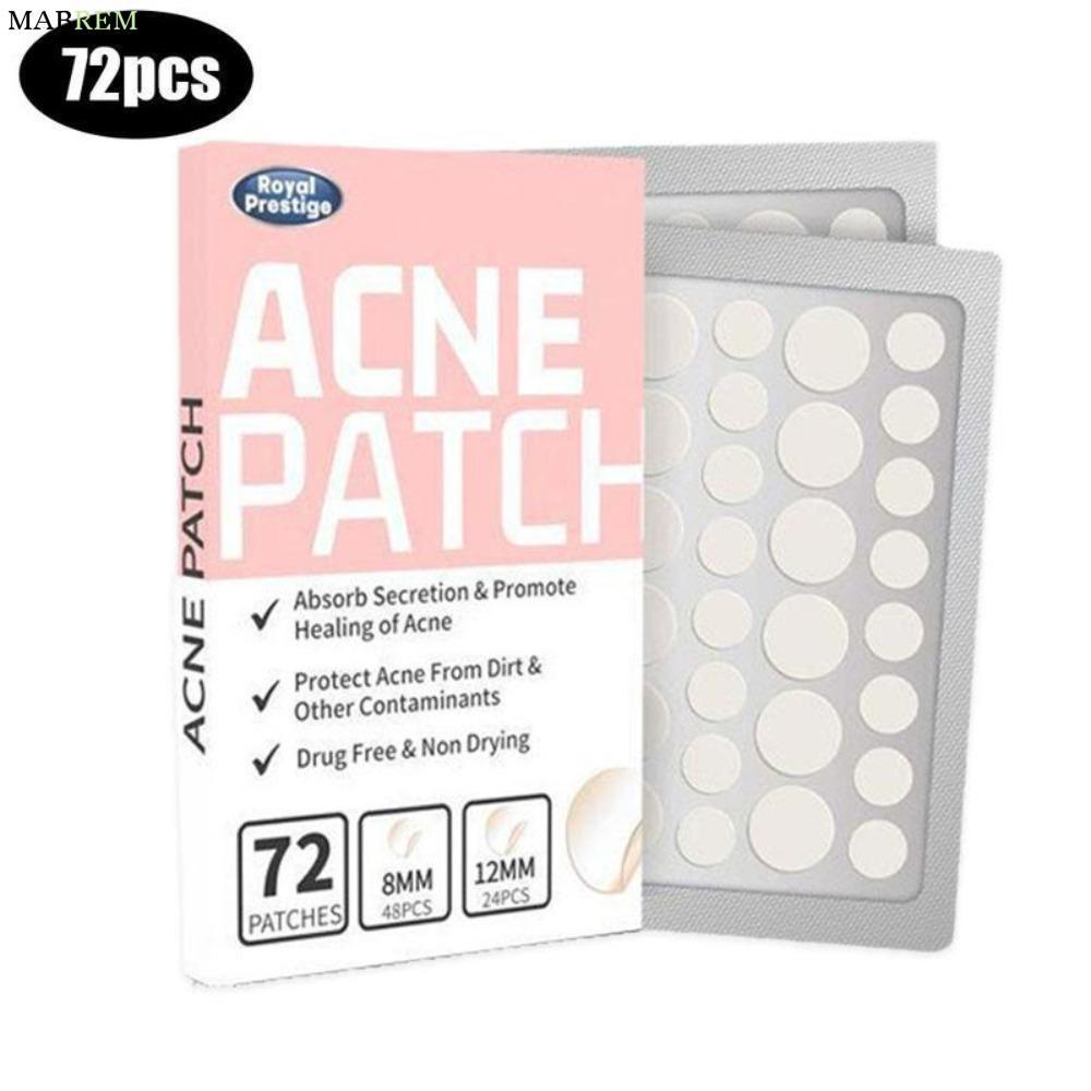 MABREM 72Pcs Invisible Acne Removal Patch, Removal Pimple Artificial Skin Pimple Patch,  Beauty Stickers Waterproof Hydrocolloid Patches Acne Cleansing Patch