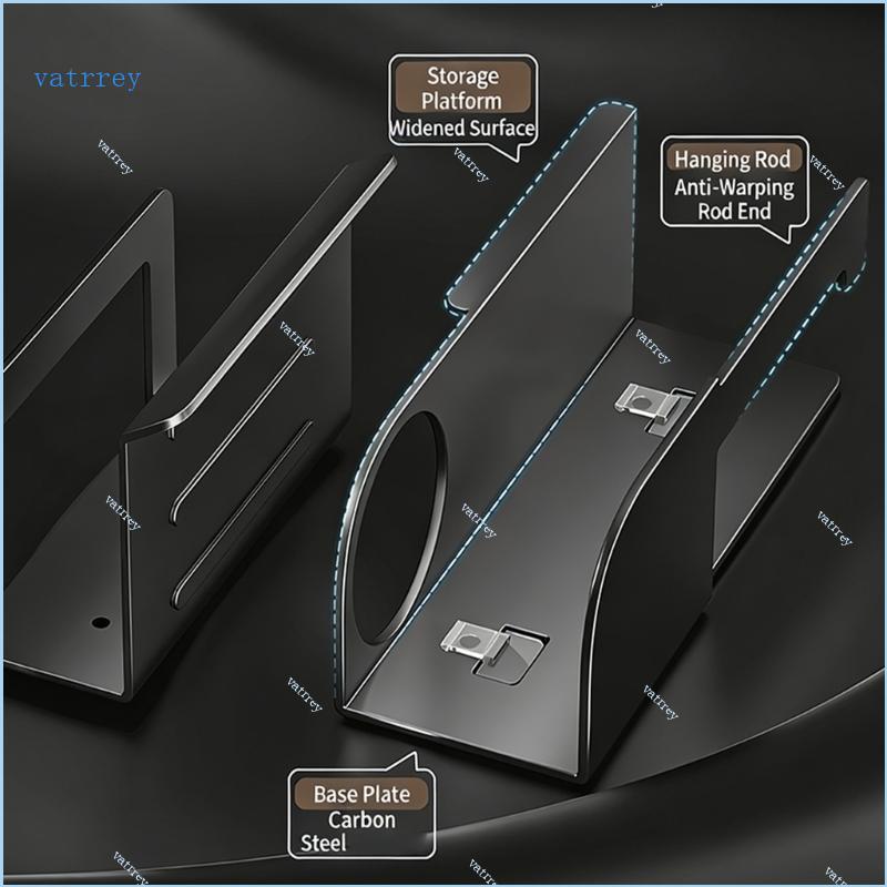 VA Drillless Bathroom Shelf Holds Paper Rolls Towels Wipes Easy Install Tissue Stand