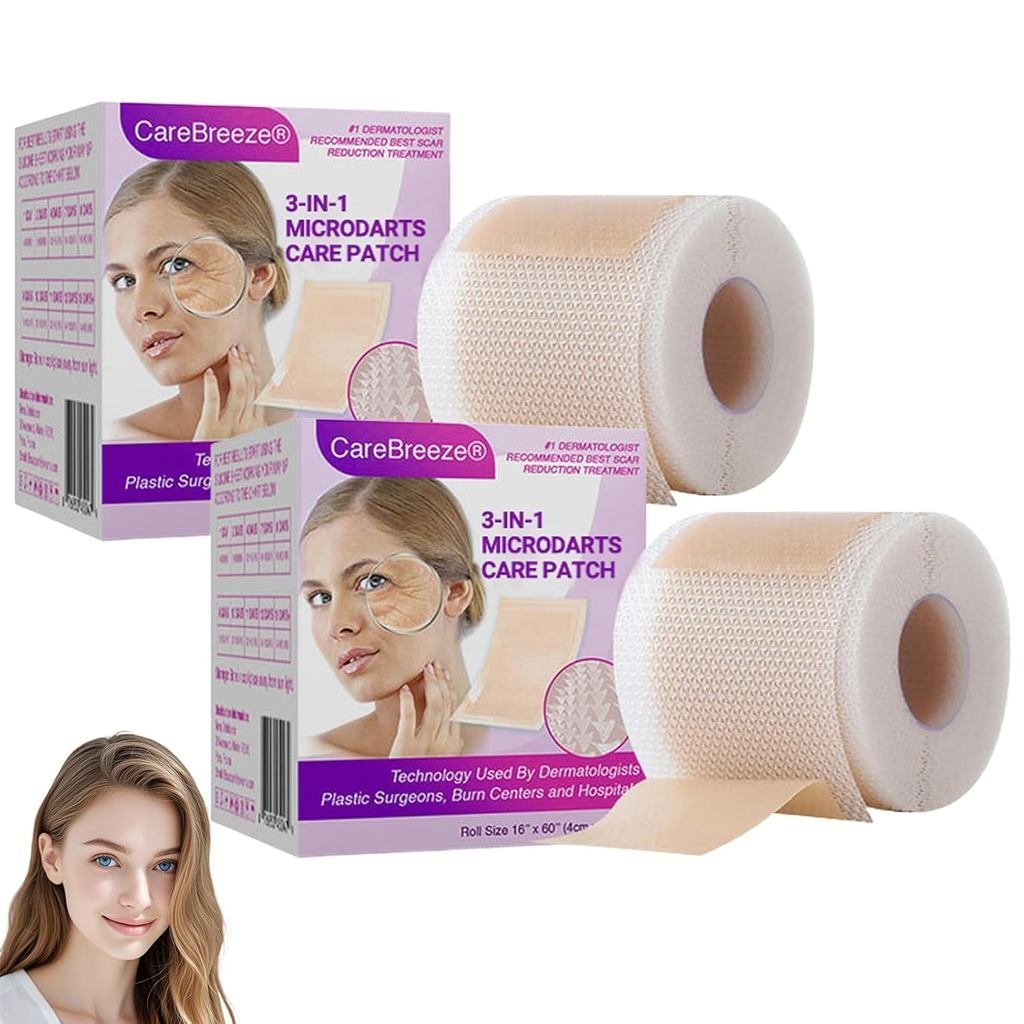 Lonqi Care Breeze 3 Dalam 1 Microdarts Anti-Aging Patch, Carebreeze Microdarts Patch, Mengurangkan Kedutan dan Garis Halus, Menegangkan (2 Kotak)