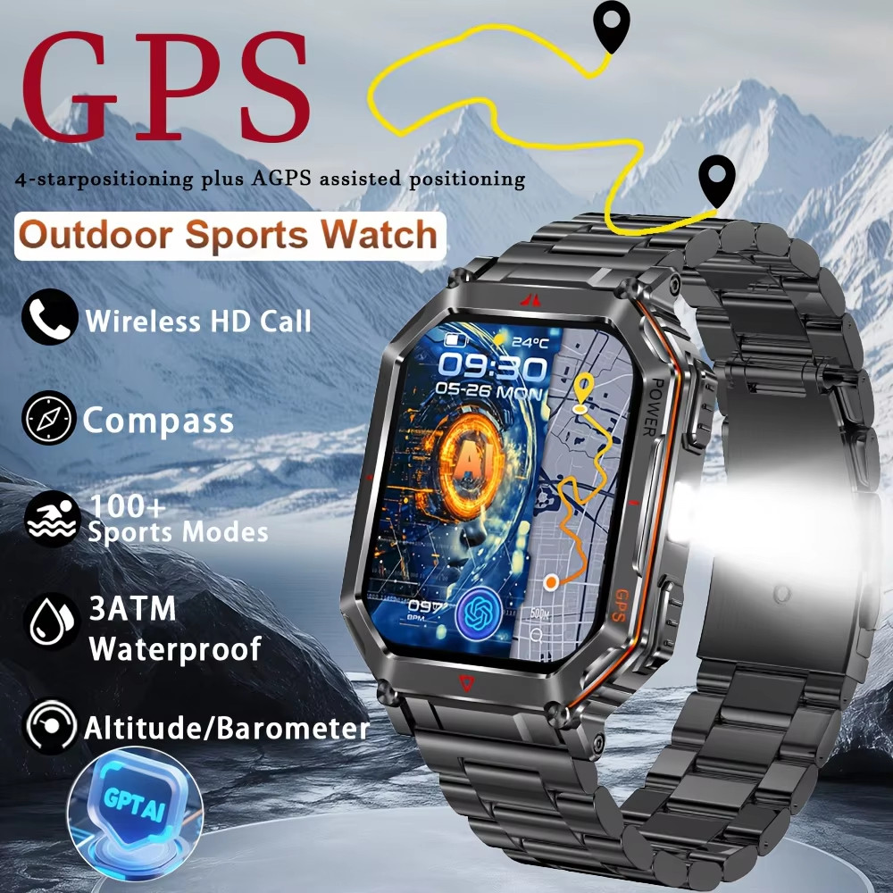 For Xiaomi 2026 New GPS SmartWatch Men Built-in ChatGPT AI Assistant Compass Altimeter Barometer Outdoor 3ATM Waterproof Sport Smartwatches