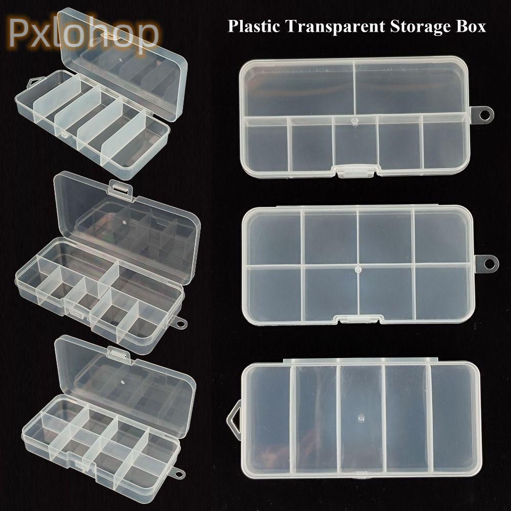 PXLOHOP Jewelry Beads Container, Transparent Plastic Transparent Storage Box,  3 Sizes Square Small Items  Packing Boxes