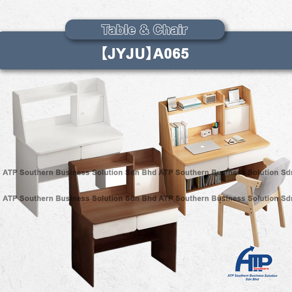 【JYJU】Meja Modern Minimalist Desk & Bookshelf Computer Desk with Multi-Layer Storage for Study Rooms or Home Offices