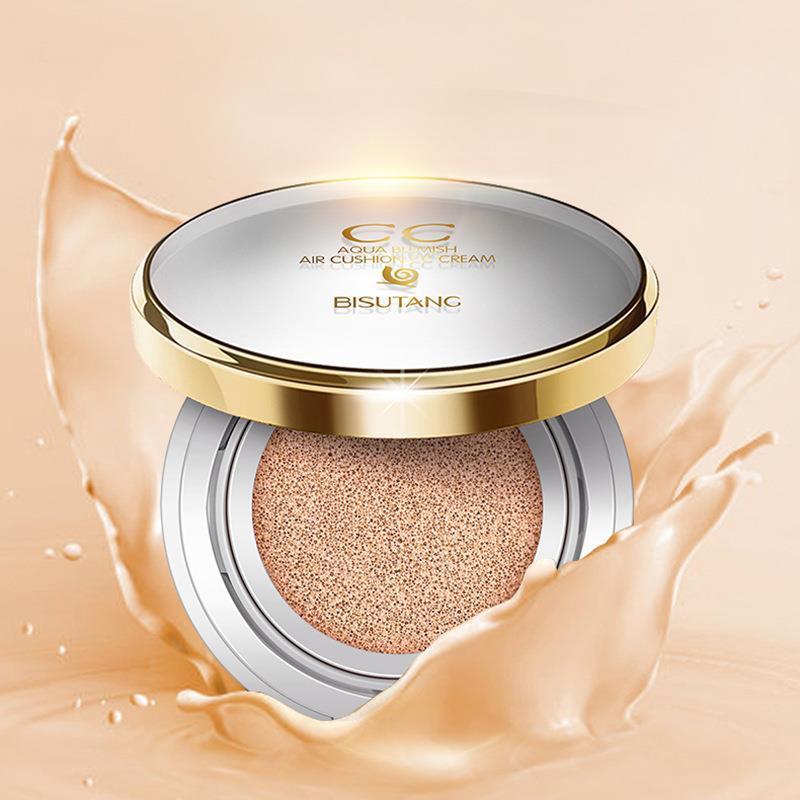 Bisutang Air Cushion cc Cream Concealer No Sticking Powder Moisturizing Oil Control Whitening Waterproof Liquid Foundation bb Cream Long-Lasting No Makeup