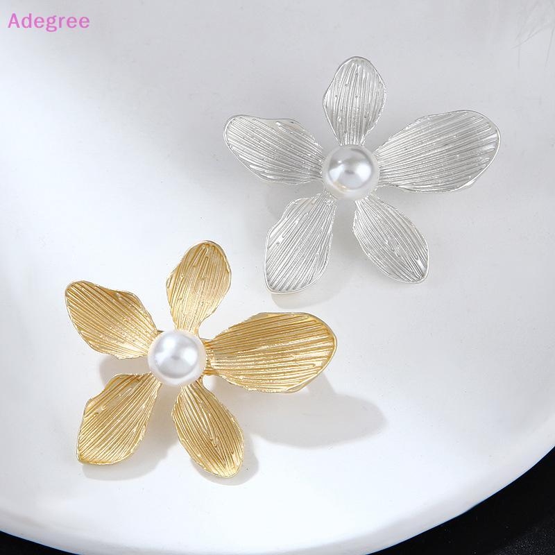 Adegree Vintage Pearl Five-petal Flower Brooch for Women Clothing Party Lapel Pin Accessories Gift