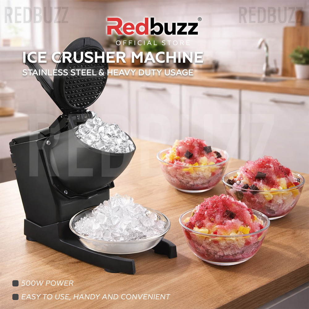 REDBUZZ Ice Crusher Machine ABC Mesin Ice Shaver Mesin Ice Batu CENDOL Snow Ice Smoothie Ice Kacang Ready 搅冰器