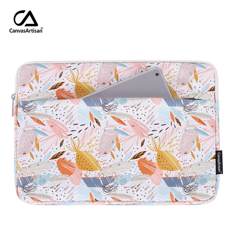 GJ0 CanvasArtisan Upgrade Abstract Graffiti Laptop Bag with Front Pocket Waterproof Leather Cover Tablet iPad Sleeve C