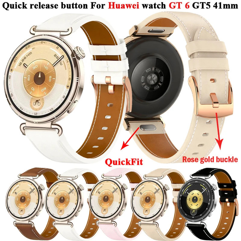 18mm Leather Women's Wristband For HUAWEI WATCH GT 6 GT6 41mm Watch Band For Huawei Watch GT5 4 41mm Bracelet