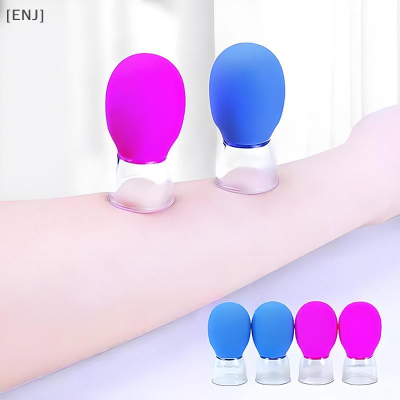 [ENJ] 1/5Pcs Natural Silicone Cupping Massage Cup For Body Fac Ne Eye Massage Vacuum Tank Body Facial Care Anti-aging Beauty Tool null
